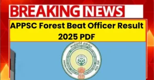 APPSC Forest Beat Officer Result 2025, Download FBO Merit List PDF