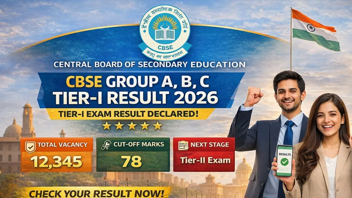 CBSE Group A, B, C Tier-I Result 2026
