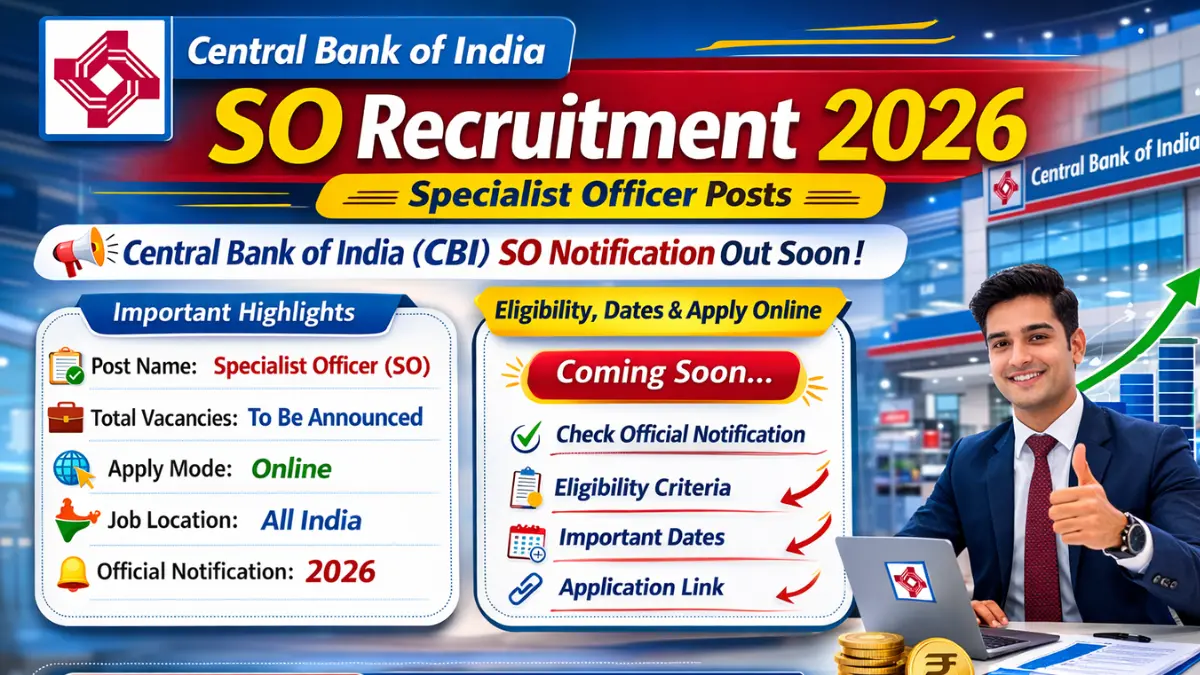 Central Bank of India SO Recruitment 2026