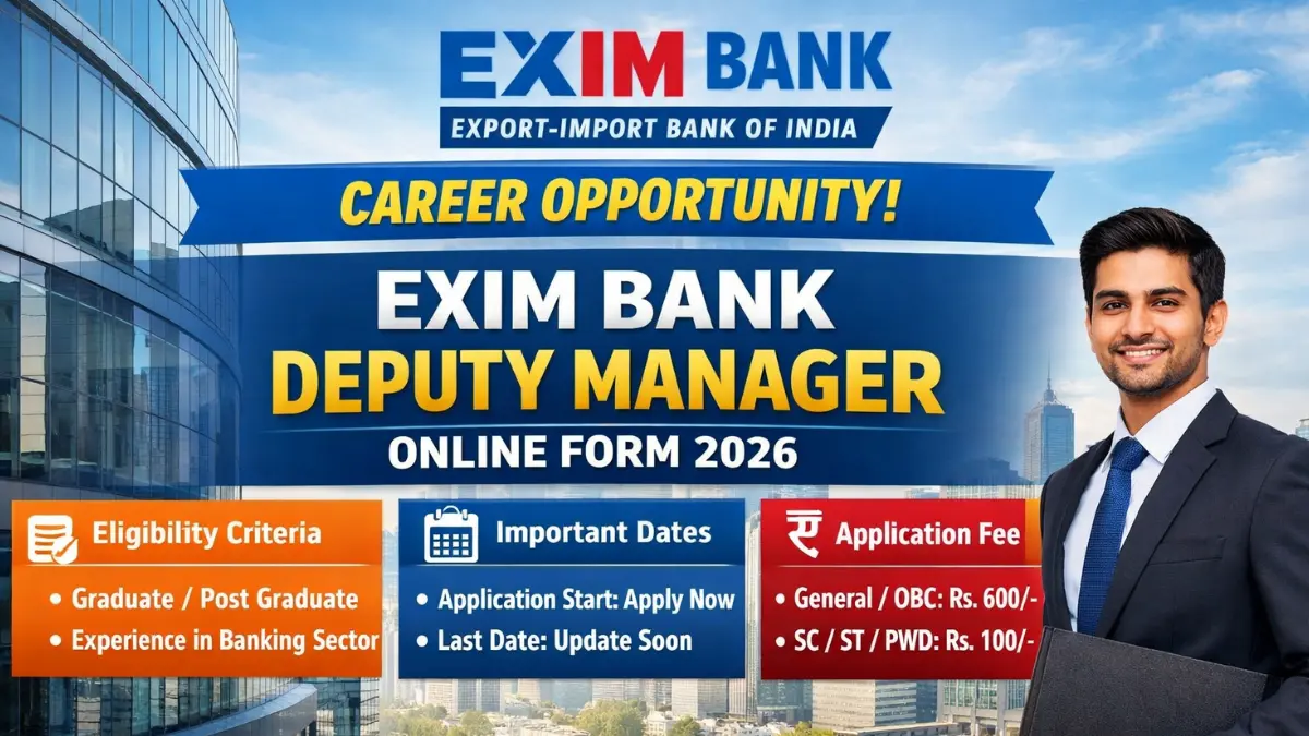 Exim Bank Deputy Manager Online Form 2026